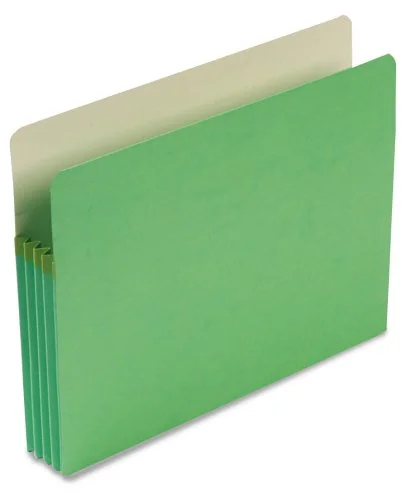 Smead Color File Pockets, Letter Size, 3 1/2in Expansion, Green