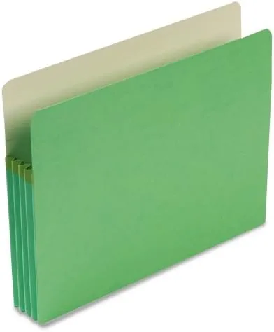 Smead Color File Pockets, Letter Size, 3 1/2in Expansion, Green