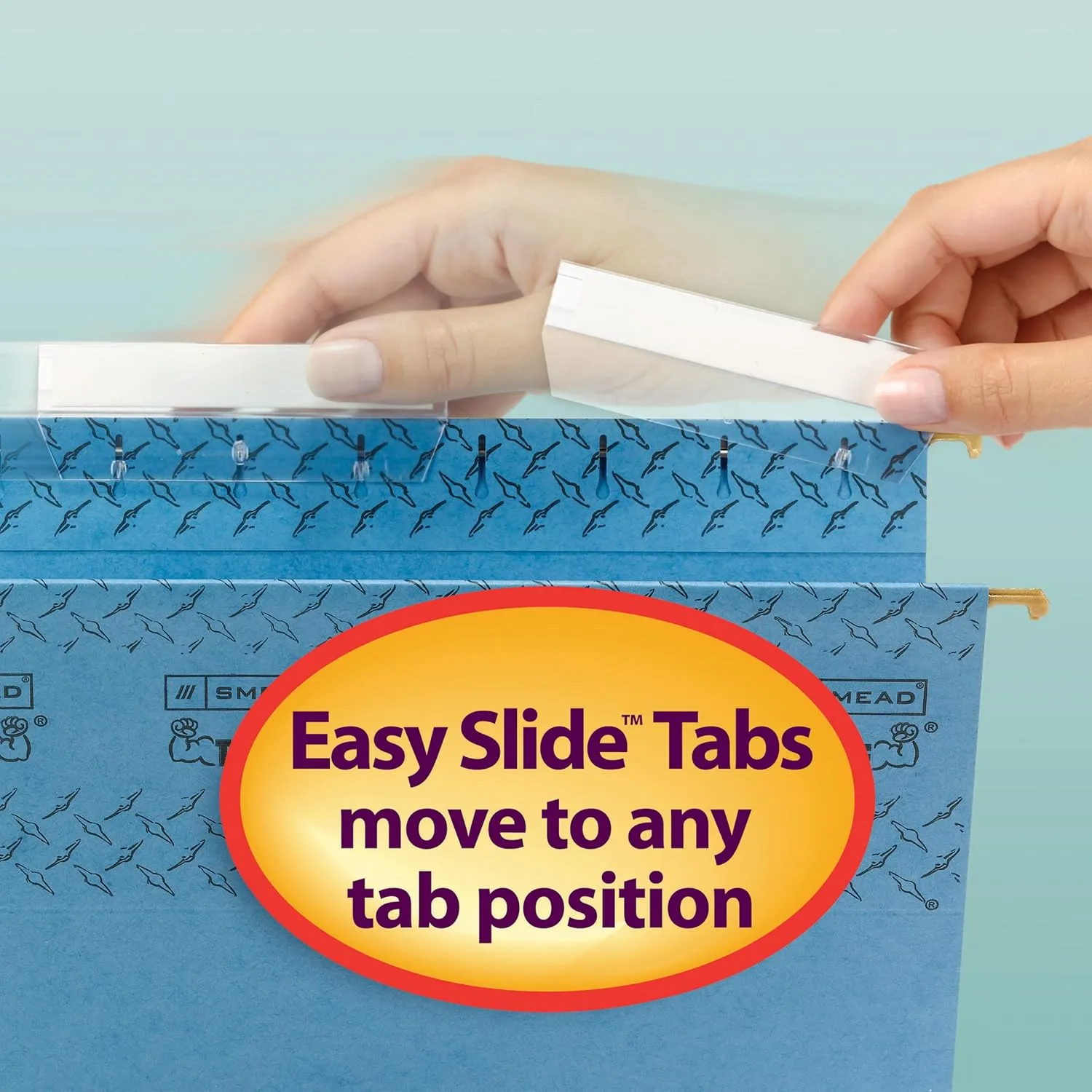 Smead Easy Slide Tab, 1/3-Cut, Clear, 18 Per Pack (64626)