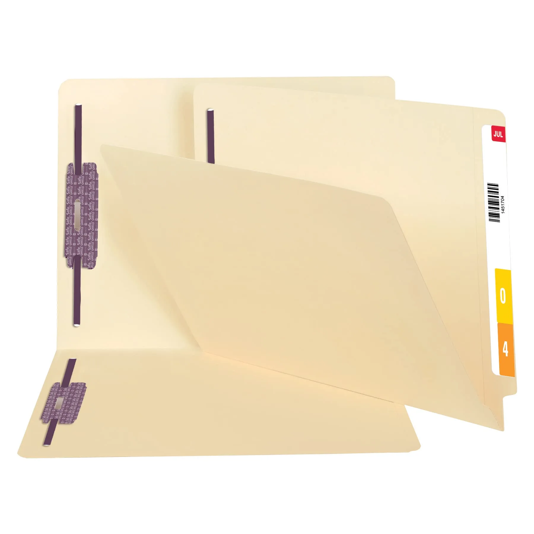 Smead End Tab Fastener File Folder with SafeSHIELD Fasteners, Letter Size, Manila, 50/Box (34117)