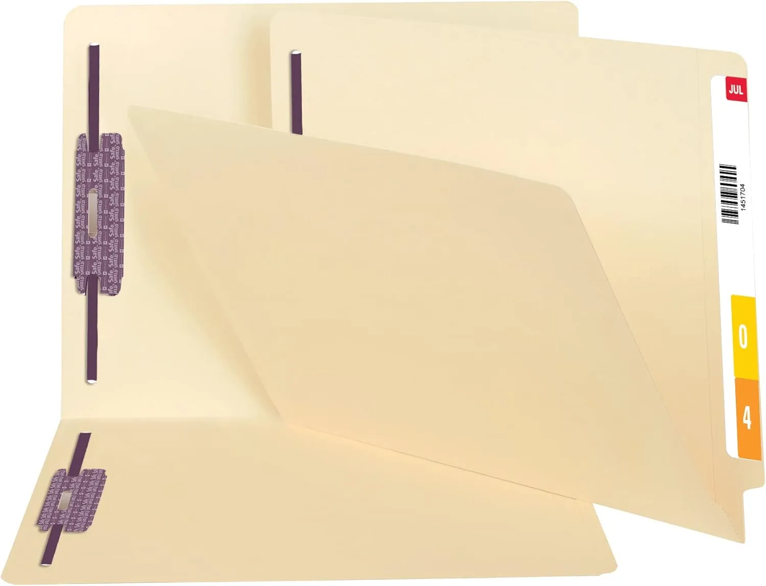 Smead End Tab Fastener File Folder with SafeSHIELD Fasteners, Letter Size, Manila, 50/Box (34117)