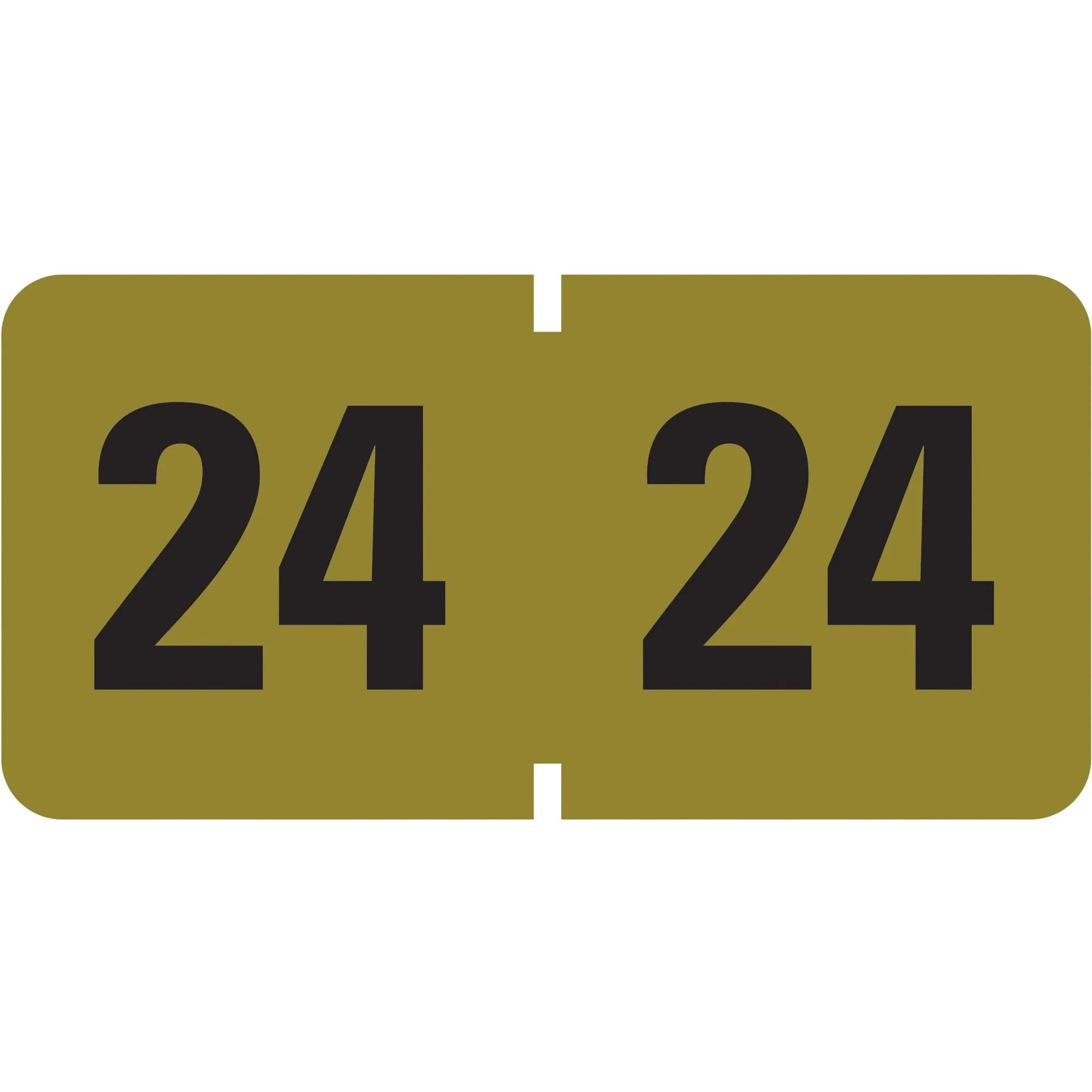 Smead® ETYJ Color-Coded Year Labels, SMD68324, 3/4" x 1-1/2", Gold, Roll of 500 Labels
