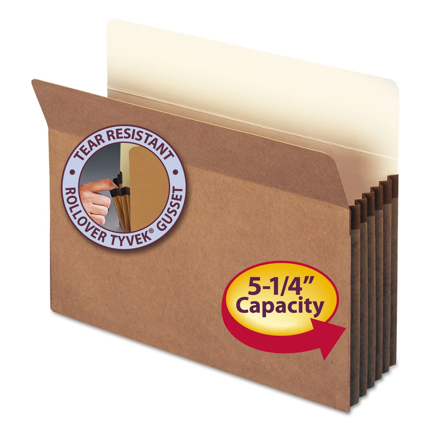 Smead® "Workhorse" Expanding File Pockets, 5 1/4" Expansion, 9 1/2" x 11 3/4", 30% Recycled, Redrope, Pack Of 10