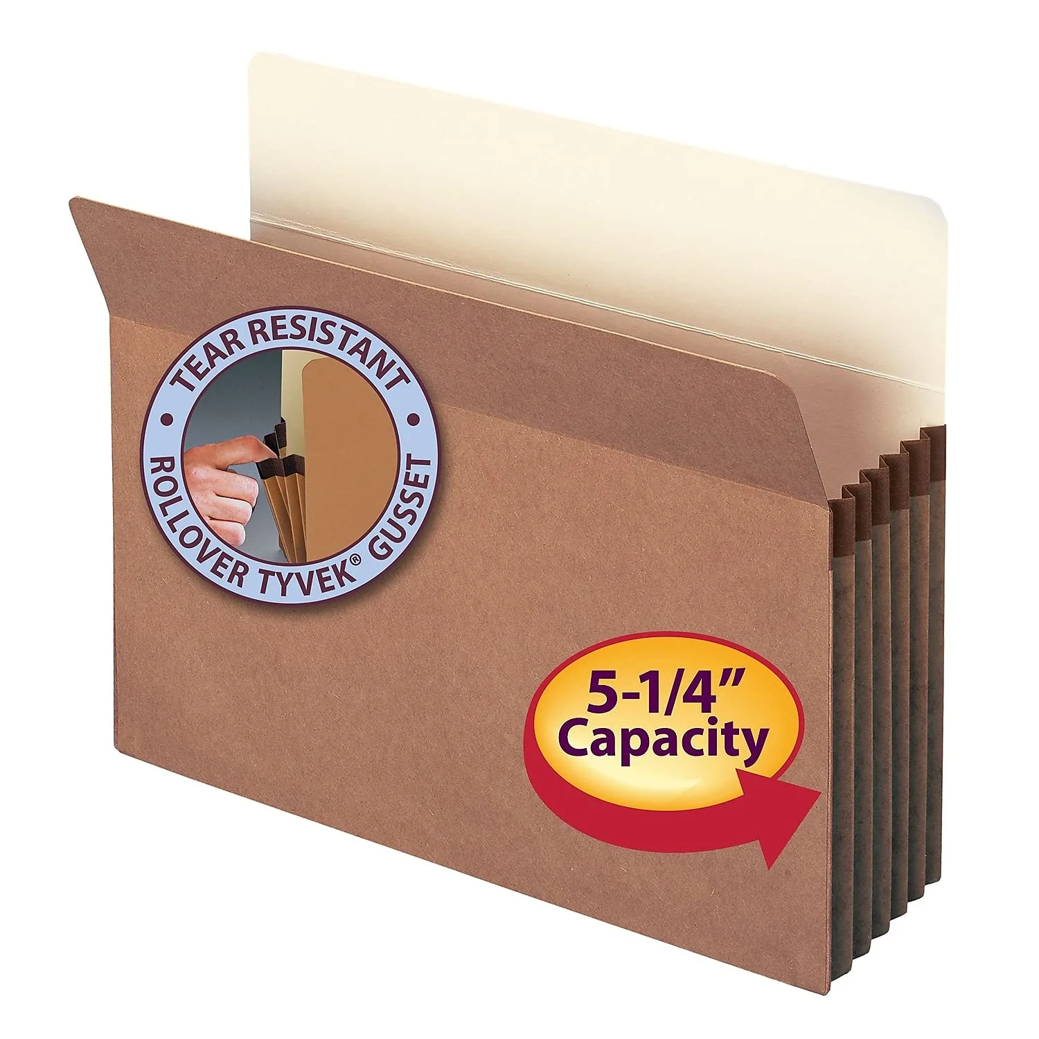 Smead® "Workhorse" Expanding File Pockets, 5 1/4" Expansion, 9 1/2" x 11 3/4", 30% Recycled, Redrope, Pack Of 10