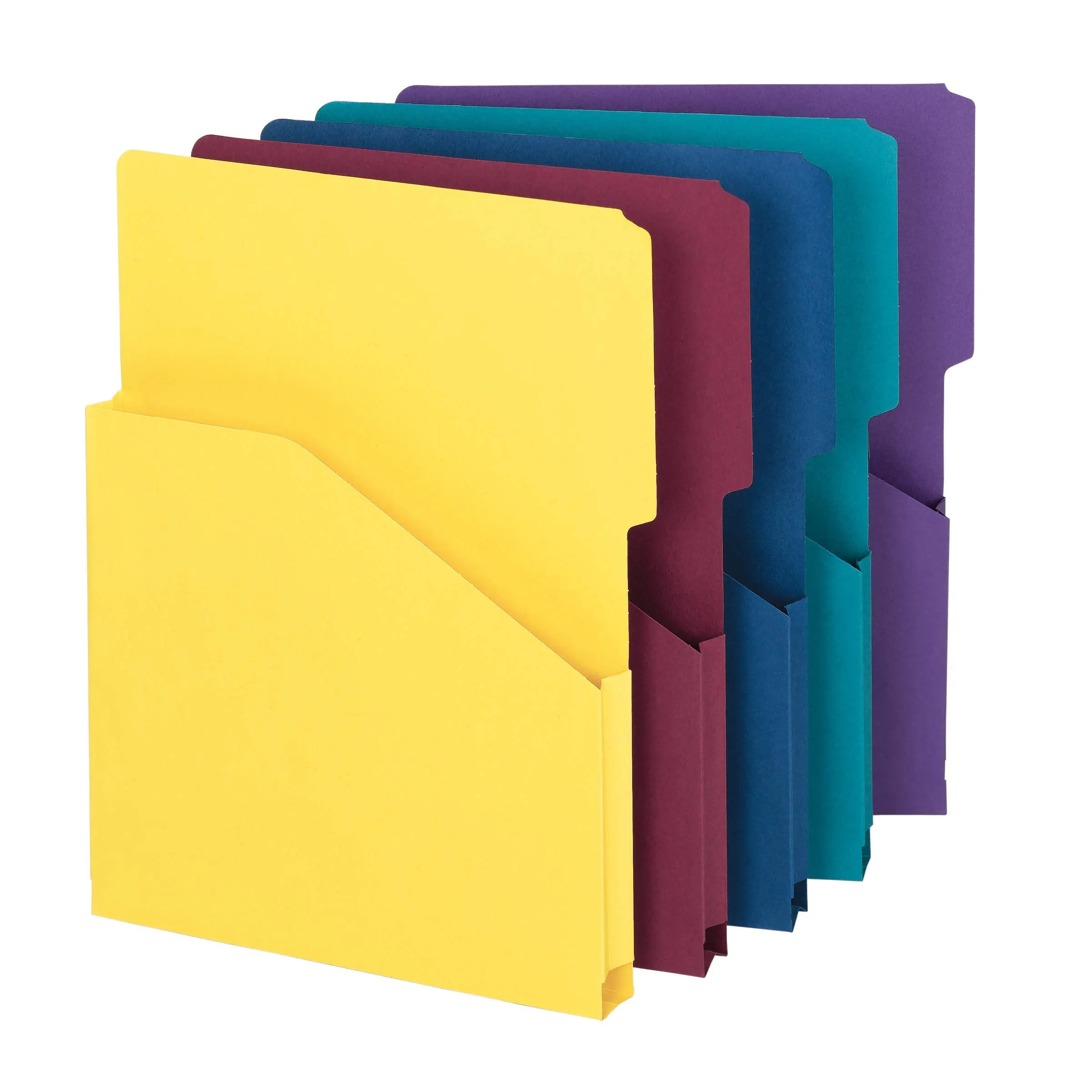 Smead Organized Up Expanding Slash Jacket, 2/5-Cut Tab, 1 in Expansion, Letter Size, Assorted Colors, 5 per Pack (75445)