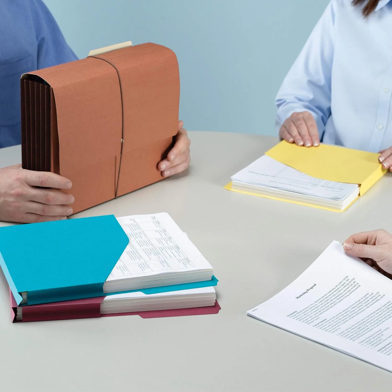 Smead Organized Up Expanding Slash Jacket, 2/5-Cut Tab, 1 in Expansion, Letter Size, Assorted Colors, 5 per Pack (75445)