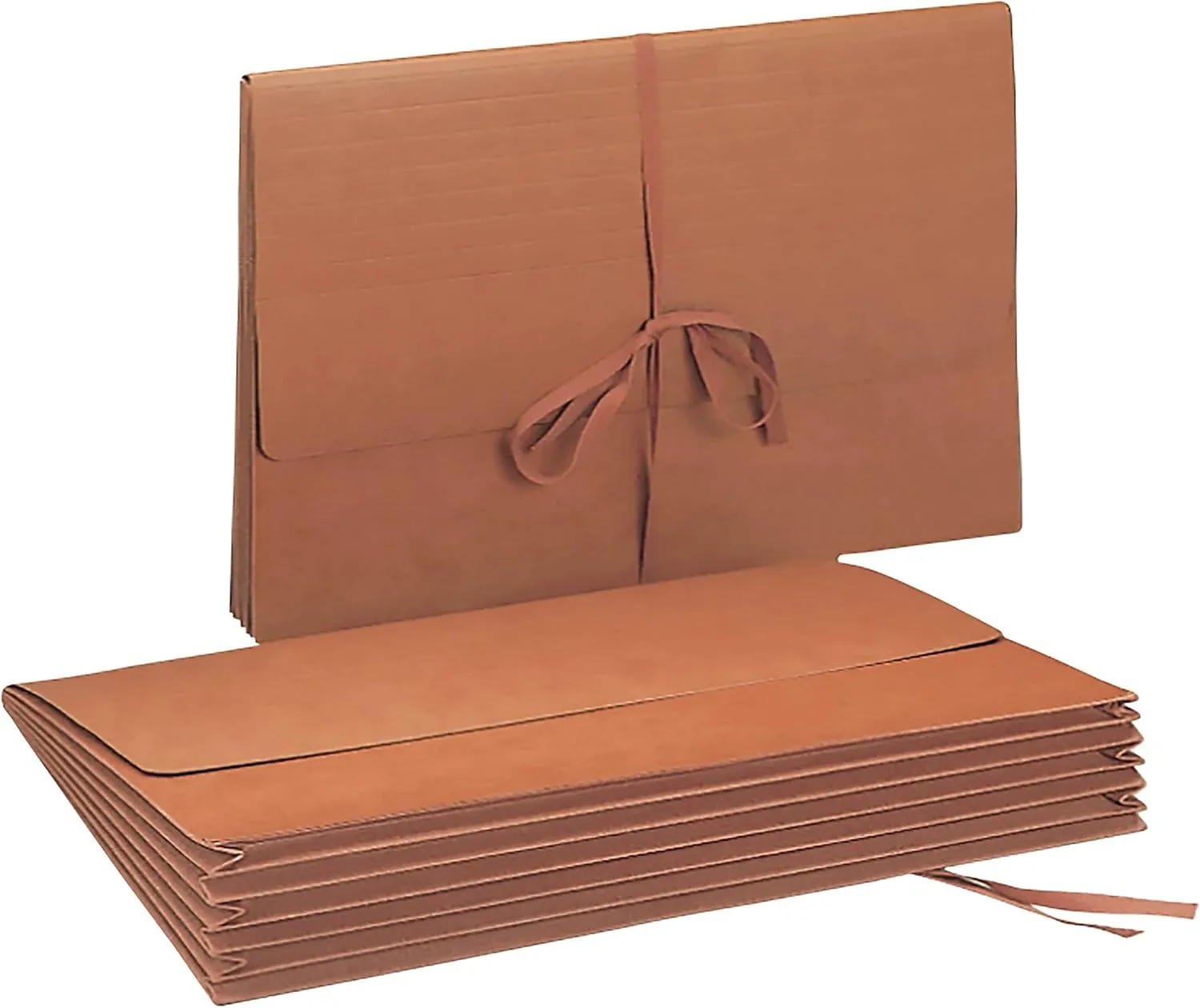 Smead Expanding Wallet With Flap, 5 1/4in Expansion, 10in x 15in, 30% Recycled, Redrope