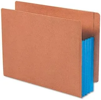 Smead Extra-Wide Expansion End-Tab File Pockets, 12inW Body, Letter Size, 30% Recycled, Blue, Box Of 10