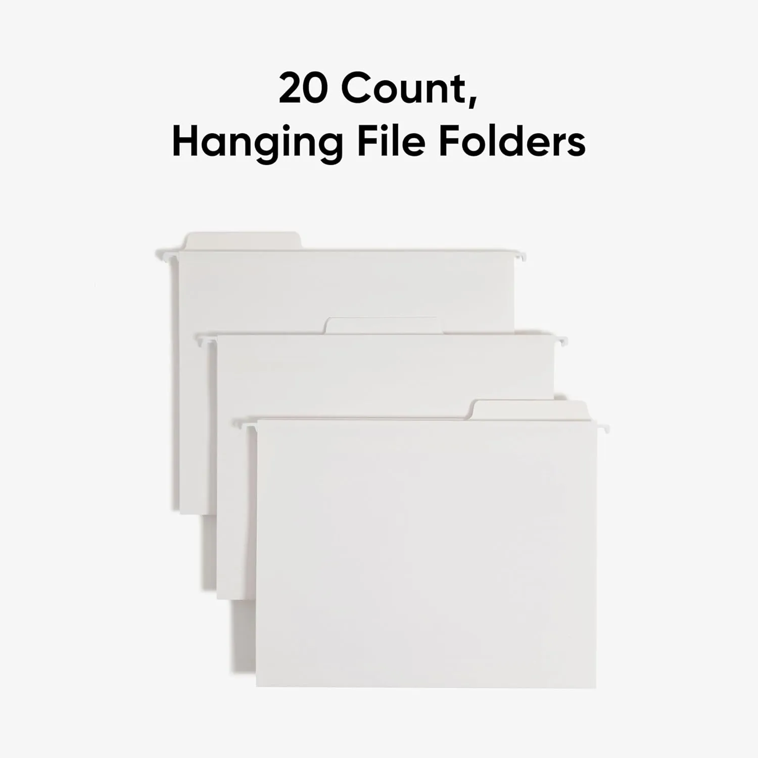 Smead FasTab Hanging File Folder, Letter Size, White, 20 per Box (64002)