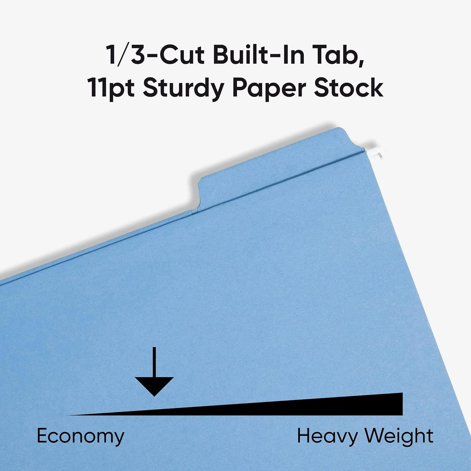 Smead FasTab Hanging File Folders, 20 Count, Blue, 1/3-Cut Built-in Tabs, Letter Size (64099)