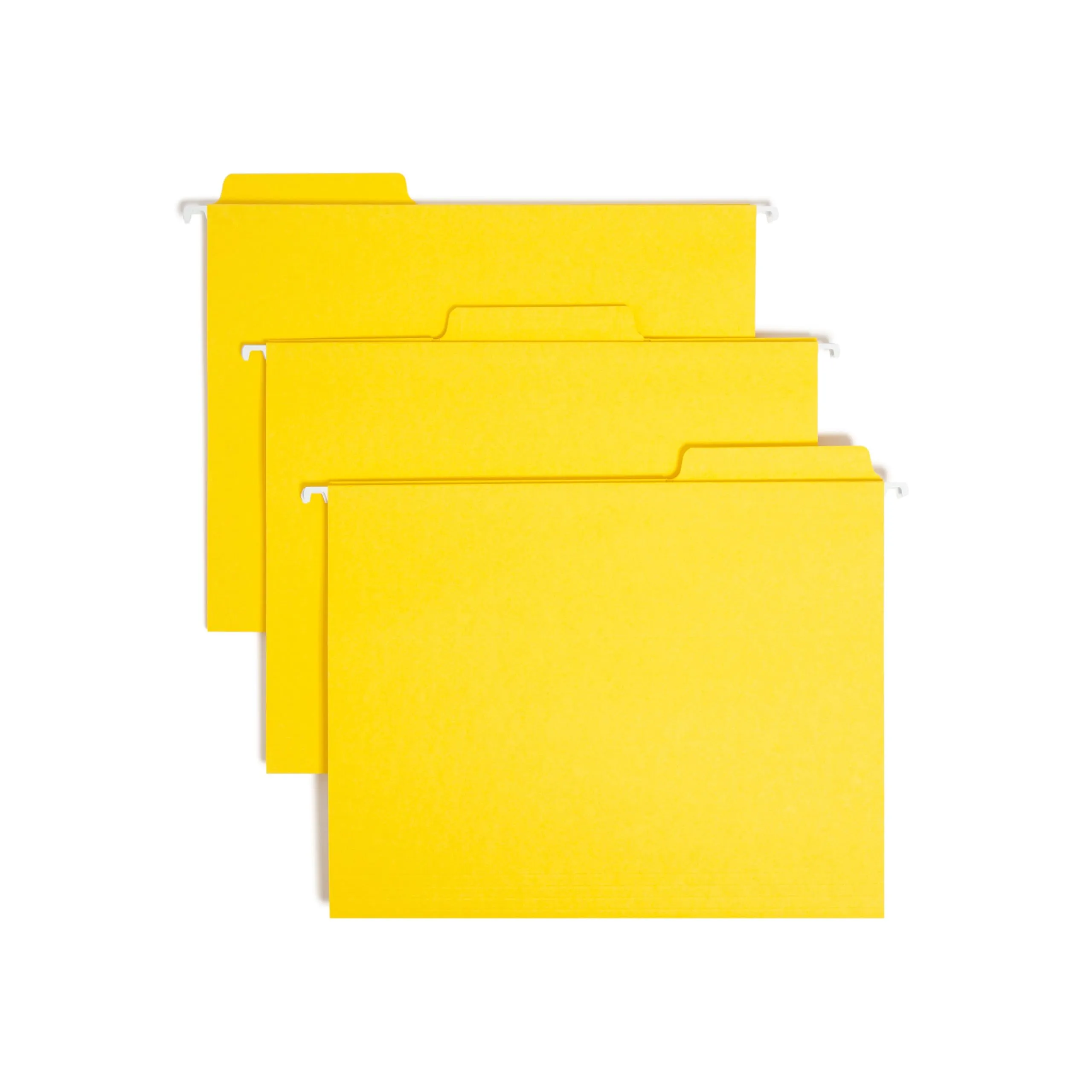 Smead FasTab Hanging File Folder, 1/3-Cut Built-in Tab, Letter Size, Yellow, 20 Count (64097)