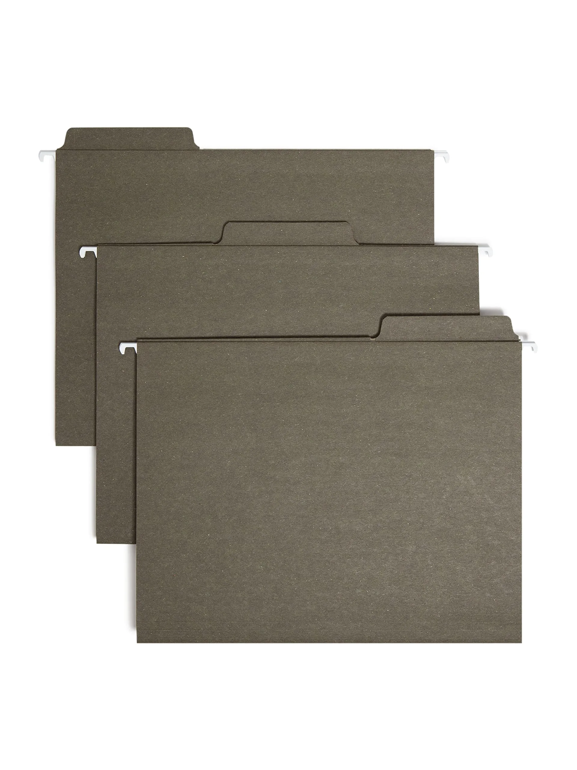 Smead 100% Recycled FasTab Hanging File Folder, 1/3-Cut, Letter, Standard Green, 20/Box (64037)