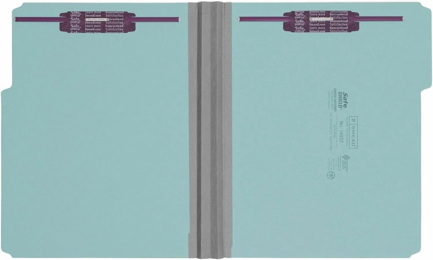 SMEAD Pressboard Fastener File Folder with SafeSHIELD Fasteners, Letter