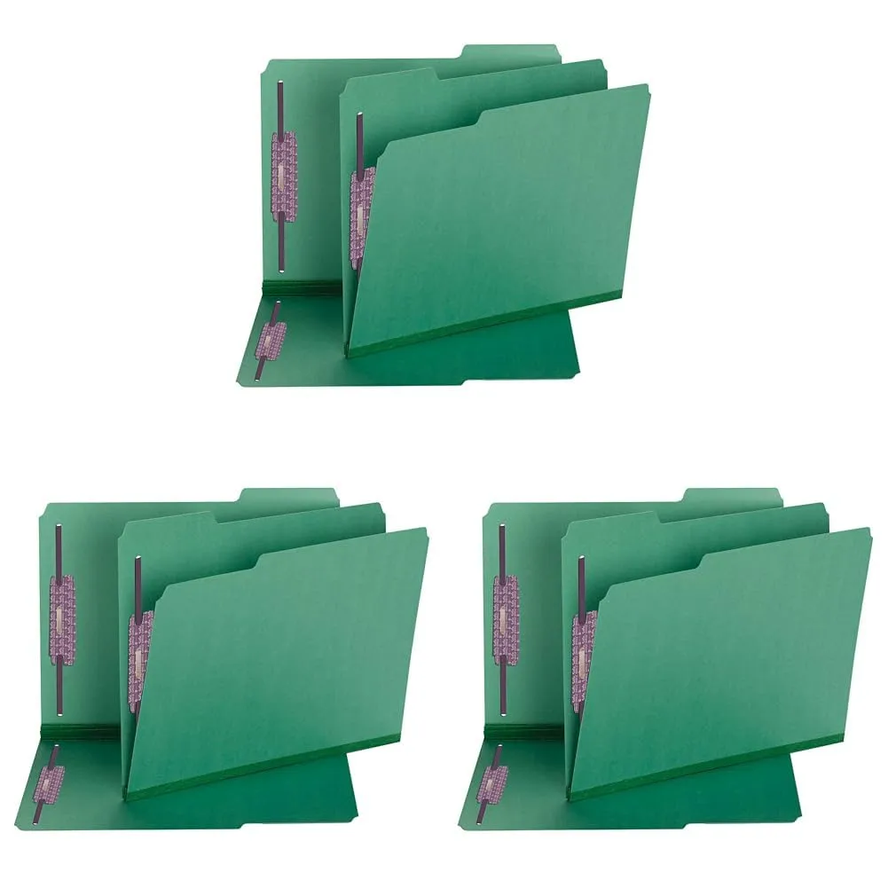 SMEAD Pressboard Fastener File Folder with SafeSHIELD Fasteners, Letter