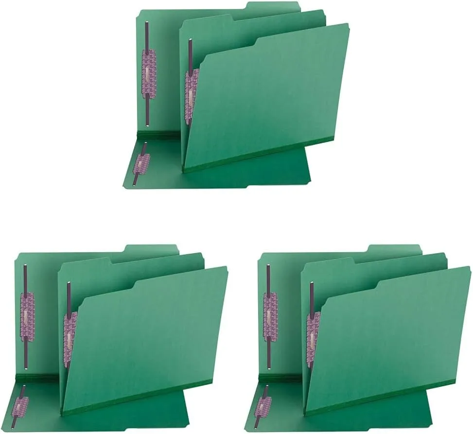 SMEAD Pressboard Fastener File Folder with SafeSHIELD Fasteners, Letter