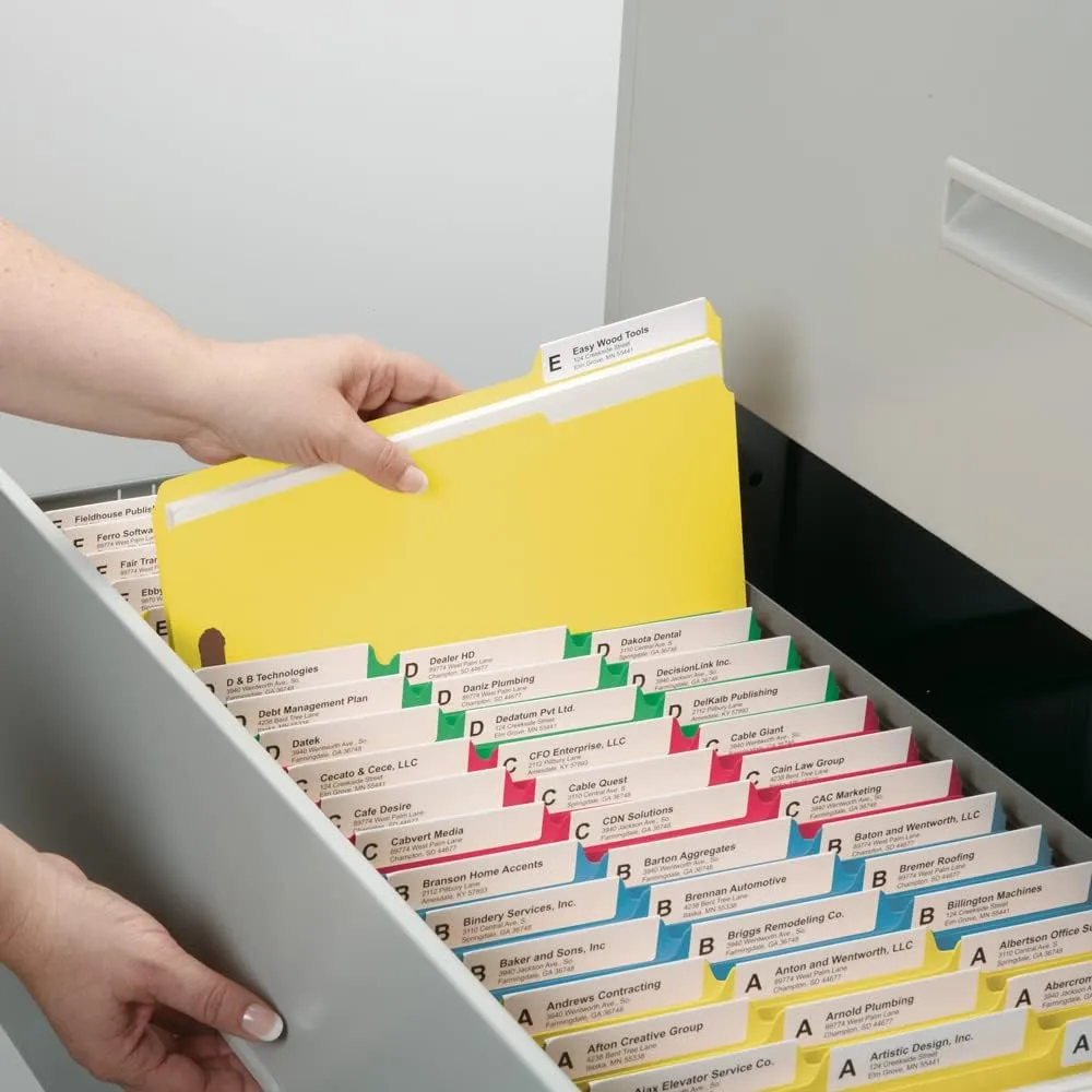 SMEAD Fastener File Folders with Reinforced 1/3-Cut Tabs