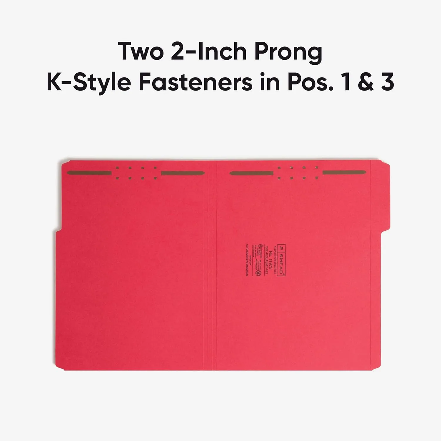 SMEAD Fastener File Folders with Reinforced 1/3-Cut Tabs