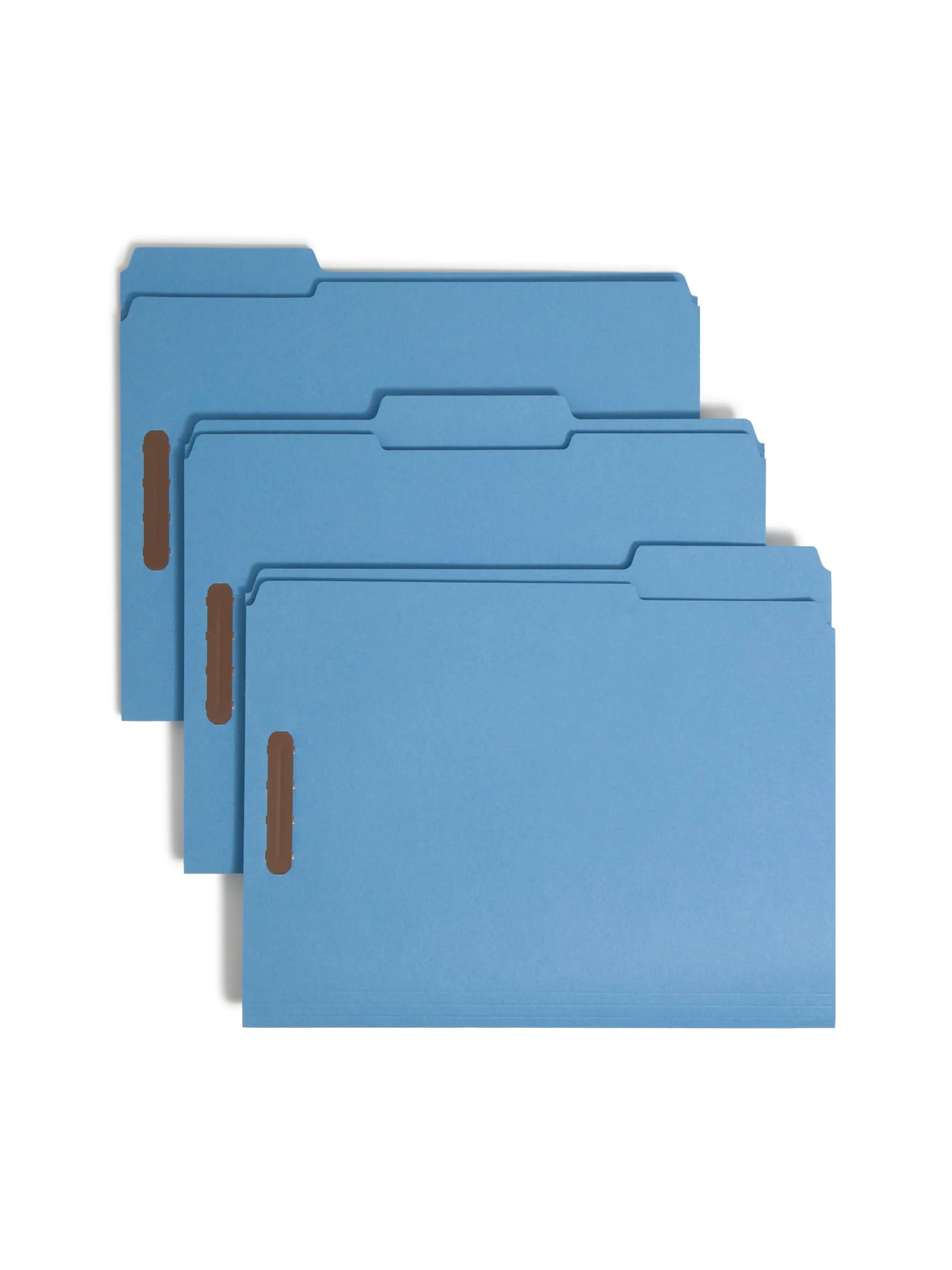 Smead Fastener File Folders, 50 Count, Blue, Reinforced 1/3-Cut Tabs, Letter Size (12040)