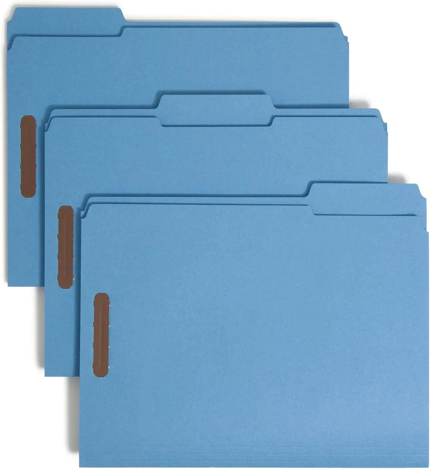Smead Fastener File Folders, 50 Count, Blue, Reinforced 1/3-Cut Tabs, Letter Size (12040)