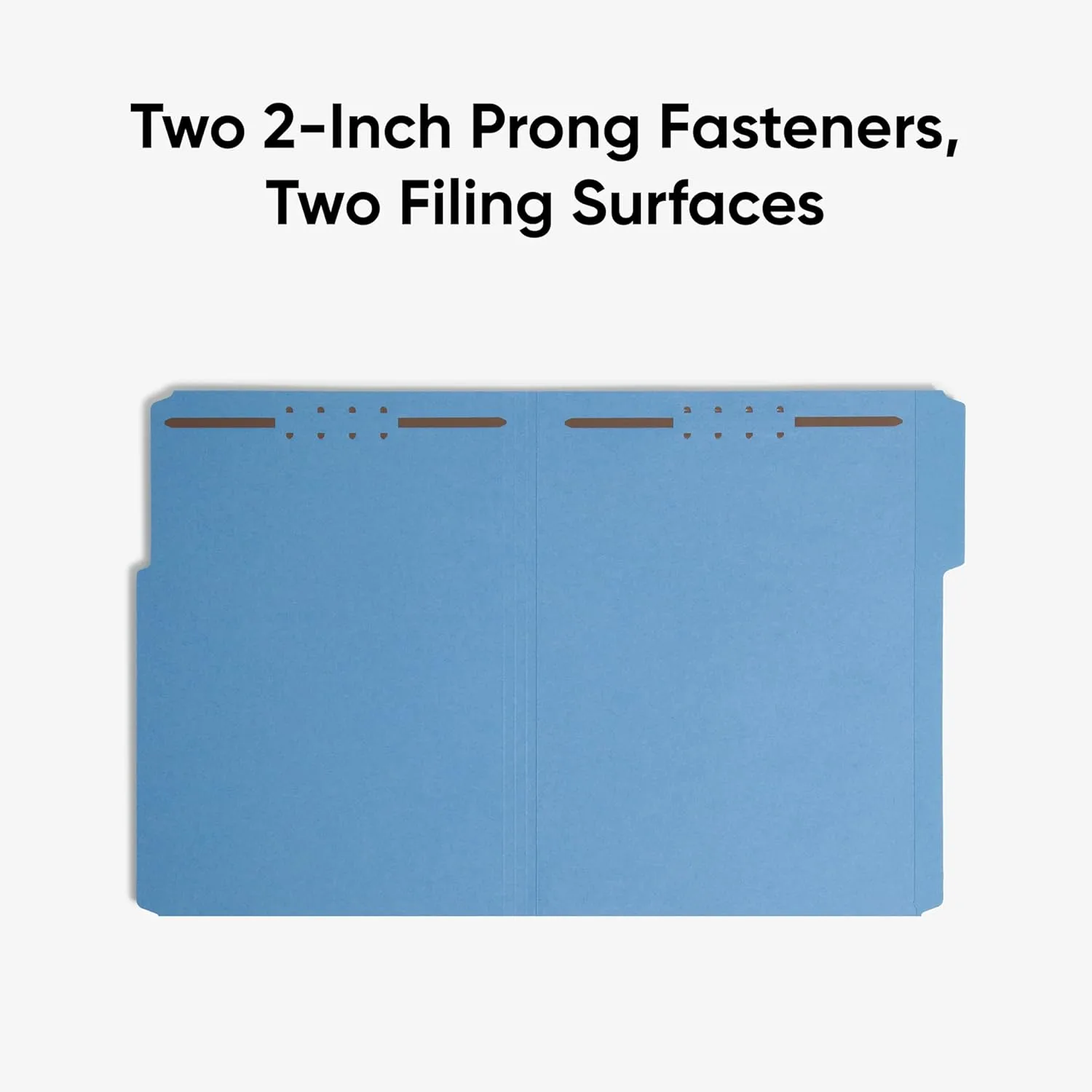 Smead Fastener File Folders, 50 Count, Blue, Reinforced 1/3-Cut Tabs, Letter Size (12040)