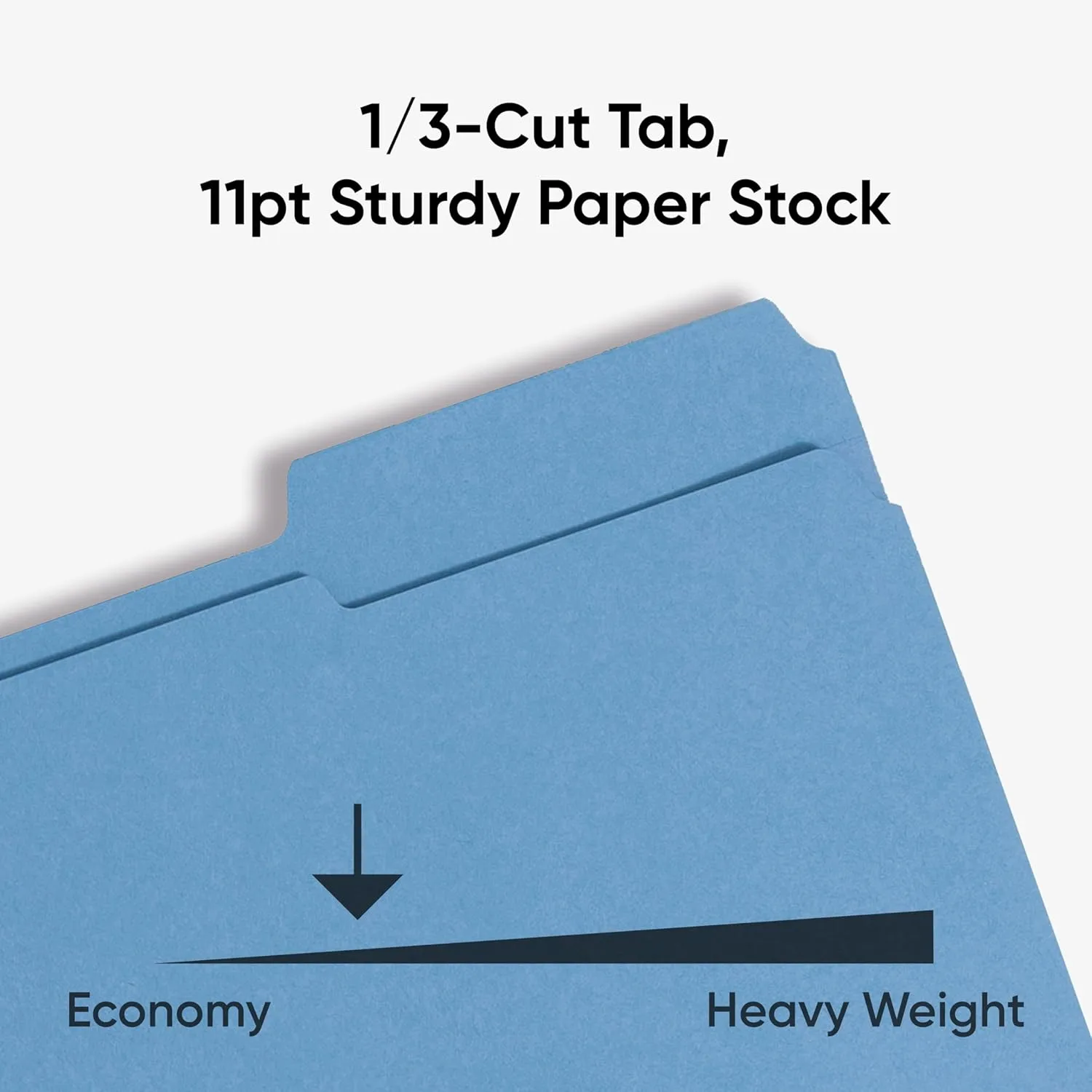 Smead Fastener File Folders, 50 Count, Blue, Reinforced 1/3-Cut Tabs, Letter Size (12040)