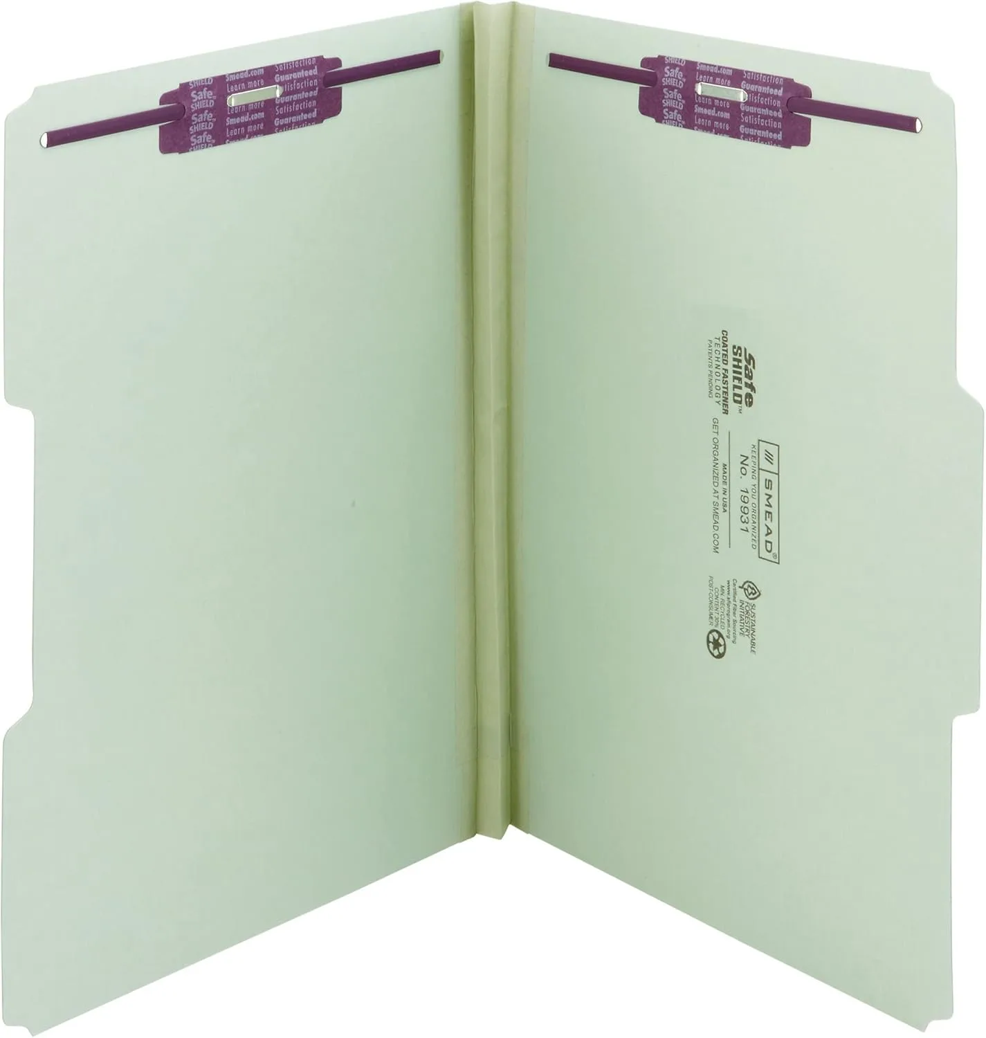 Smead Pressboard Fastener File Folder with SafeSHIELD, Legal, 1" Expansion, 25/Box