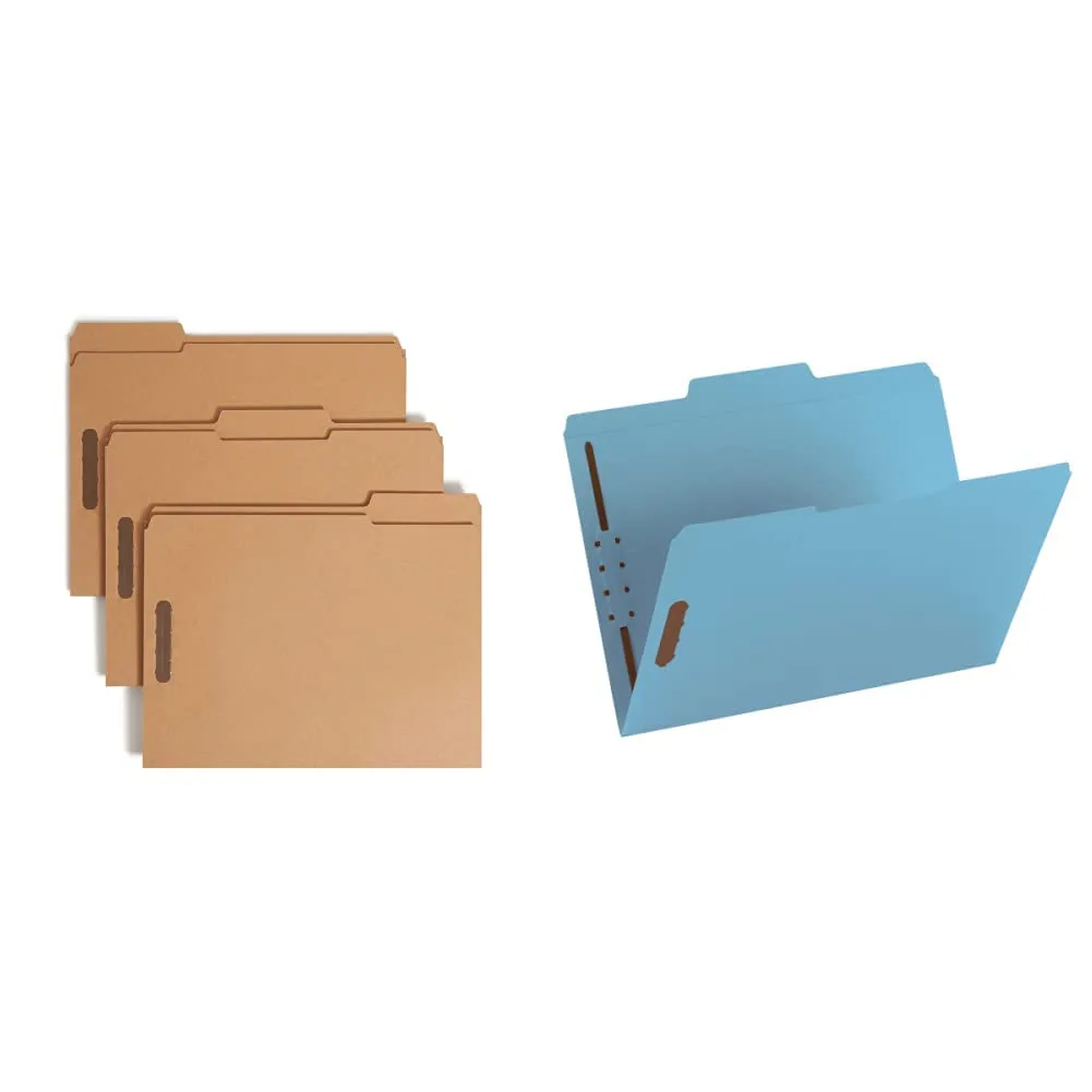 SMEAD Fastener File Folders, 2 Fasteners, Letter Size, Kraft