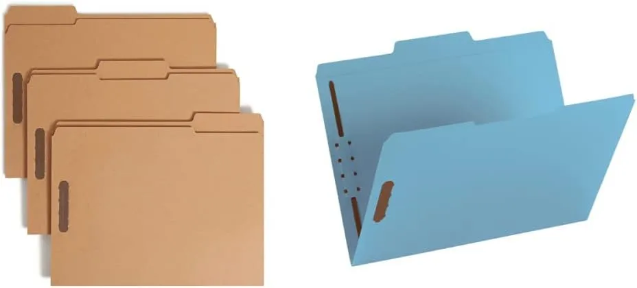 SMEAD Fastener File Folders, 2 Fasteners, Letter Size, Kraft