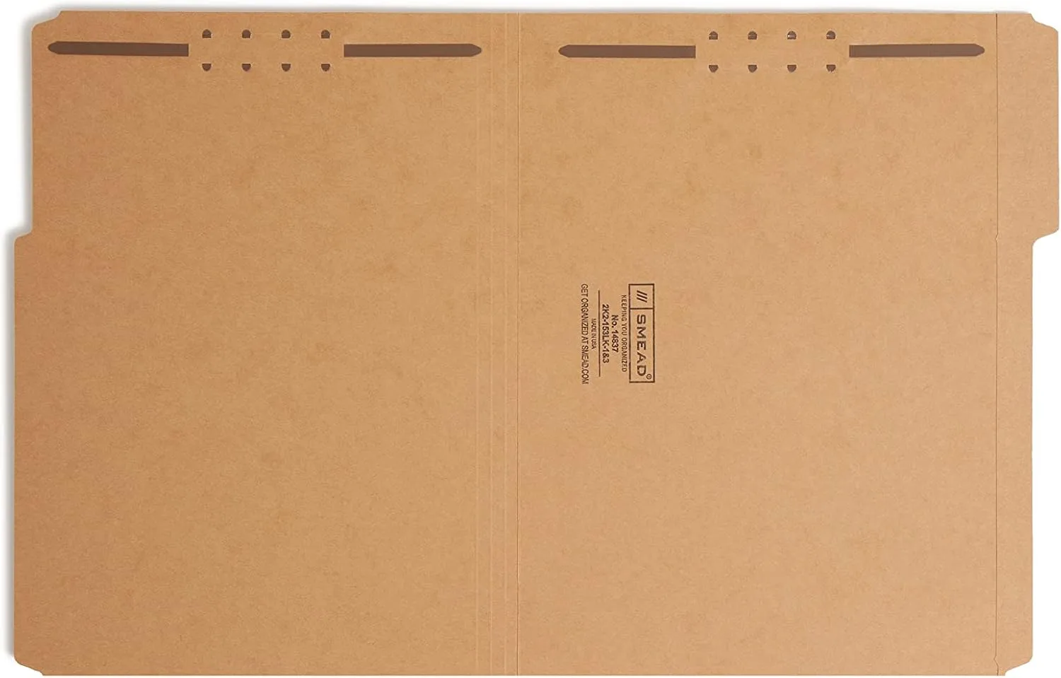 SMEAD Fastener File Folders, 2 Fasteners, Letter Size, Kraft