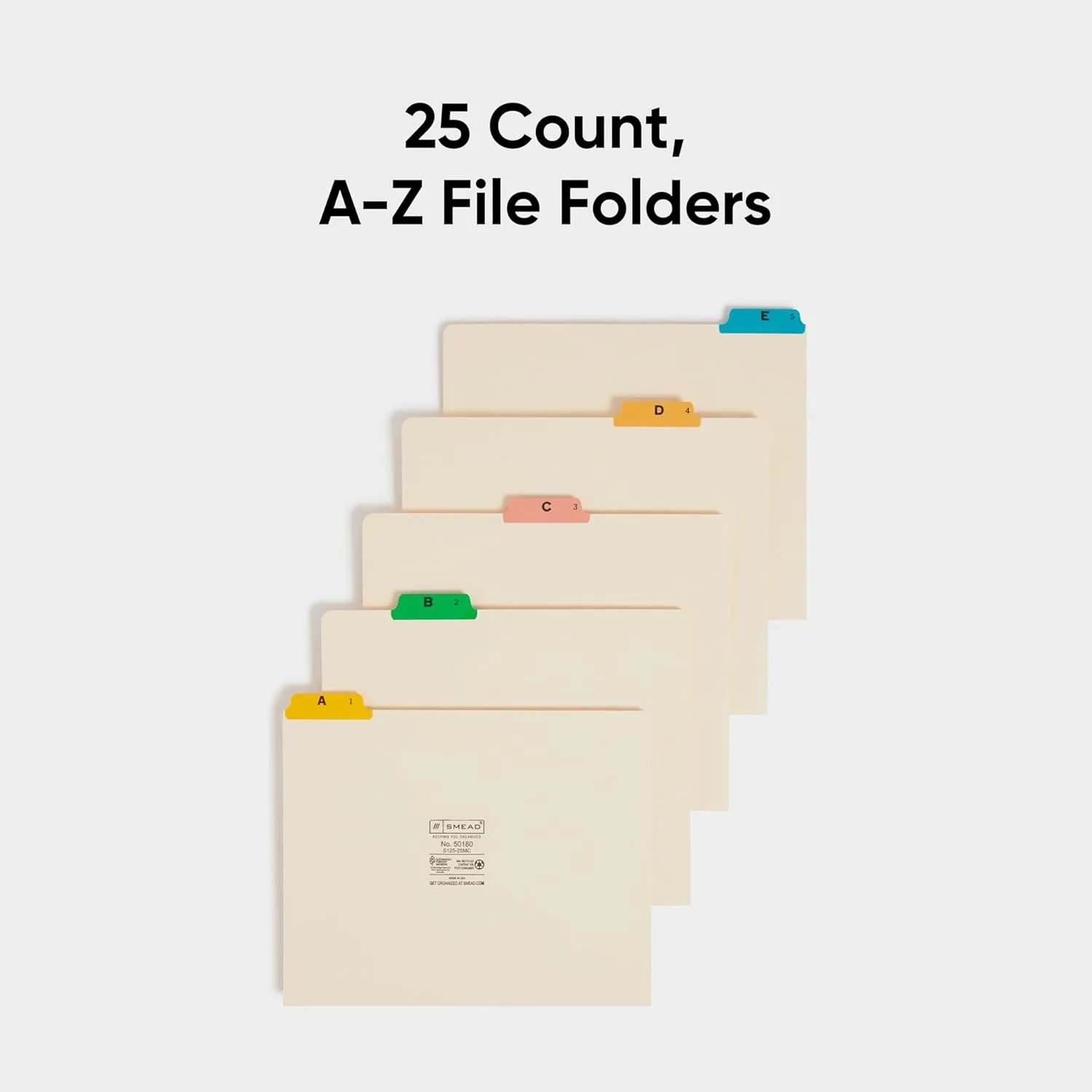 Smead Alphabetic File Guides, 1/5-Cut Tabs
