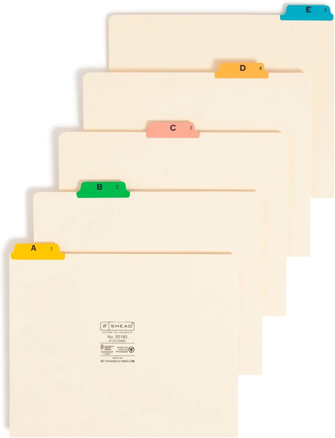 Smead Alphabetic File Guides, 1/5-Cut Tabs