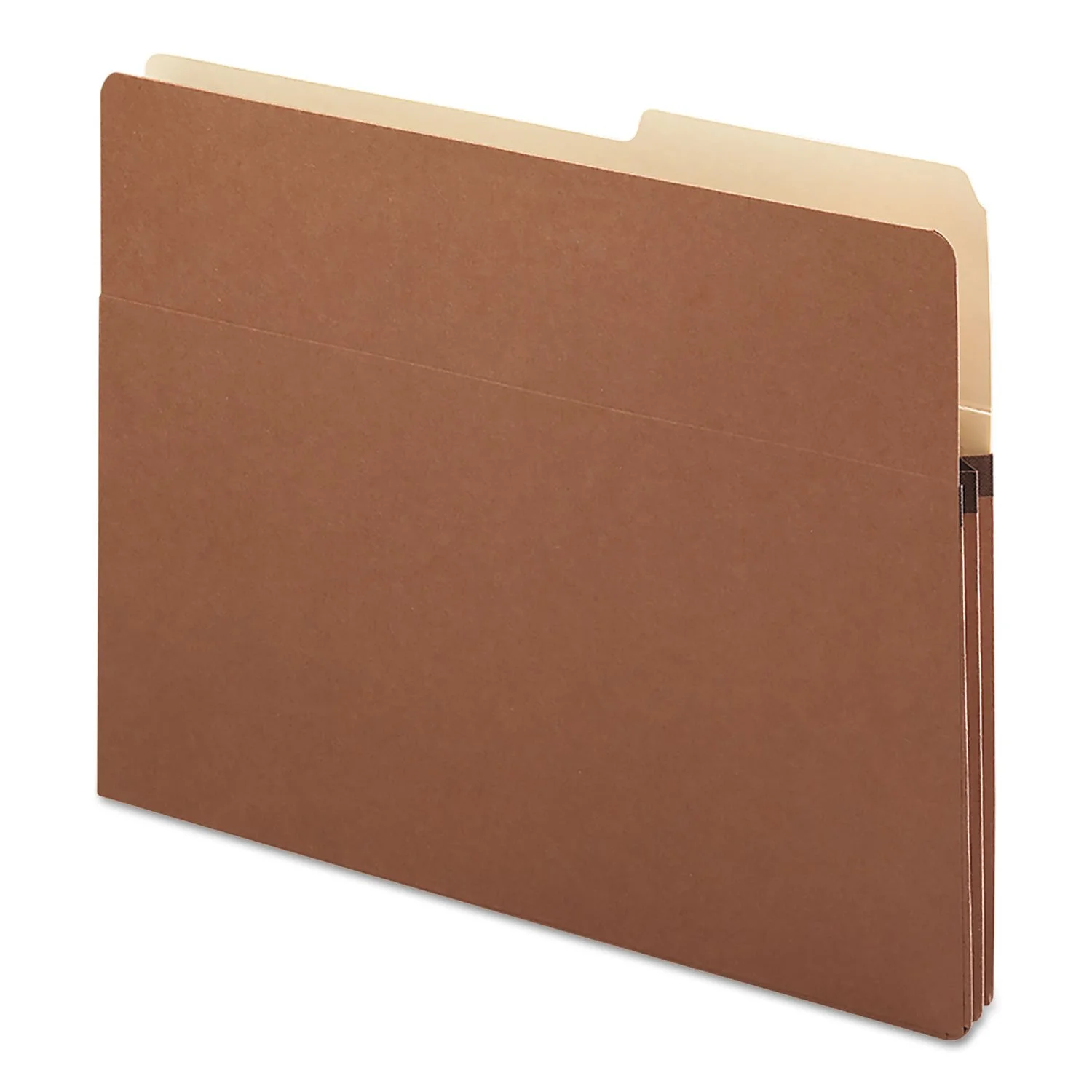 Smead 2/5-Cut Top-Tab File Pockets, Letter Size, 1 3/4in Expansion, 30% Recycled, Redrope, Box Of 25