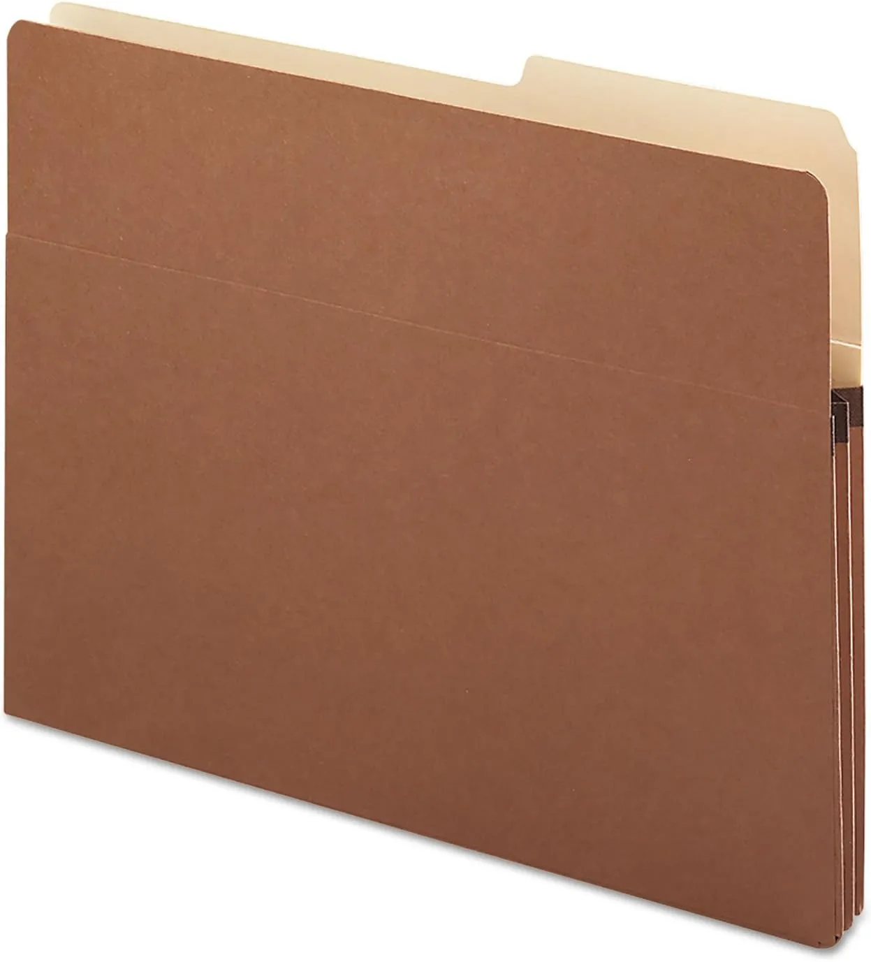 Smead 2/5-Cut Top-Tab File Pockets, Letter Size, 1 3/4in Expansion, 30% Recycled, Redrope, Box Of 25