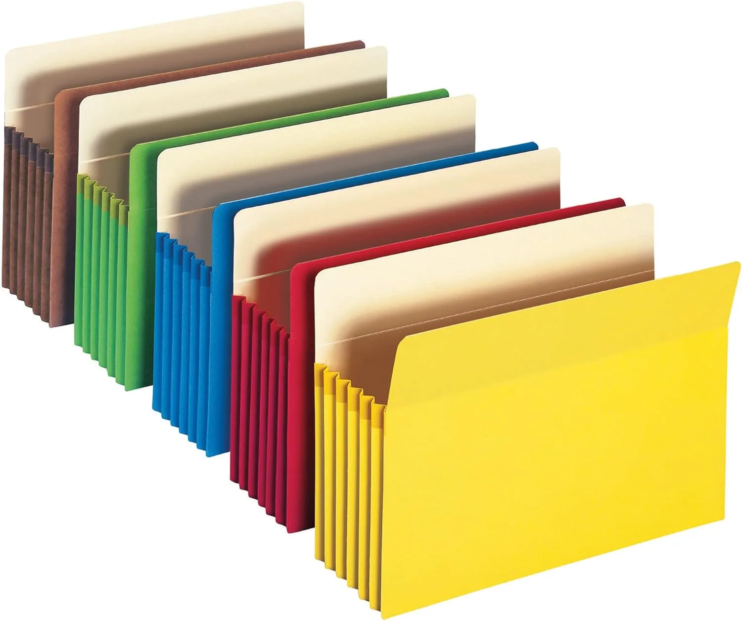 Smead 73892 File Pockets, Letter Size, 3-1/2" Expansion, Assorted Colors, 5 Pack