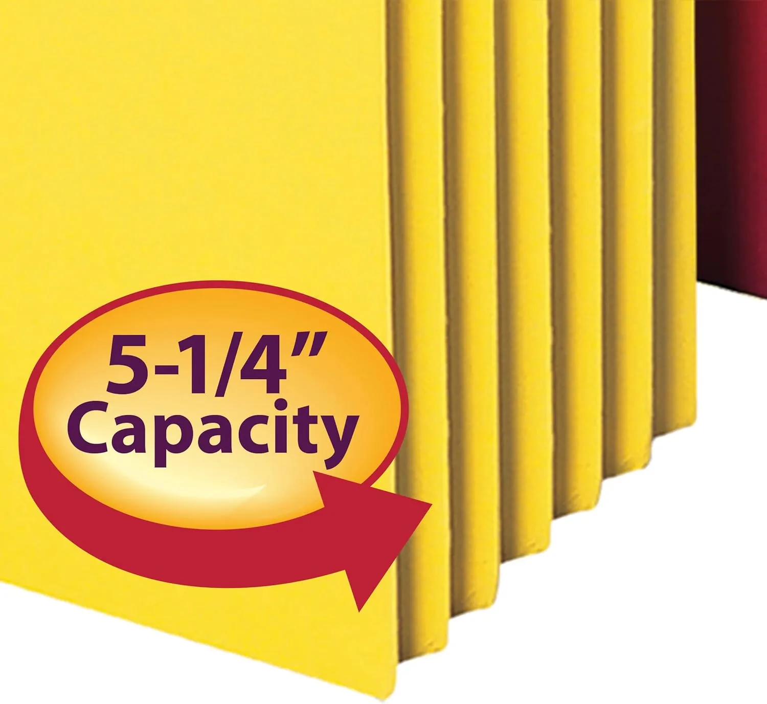 Smead 73892 File Pockets, Letter Size, 3-1/2" Expansion, Assorted Colors, 5 Pack