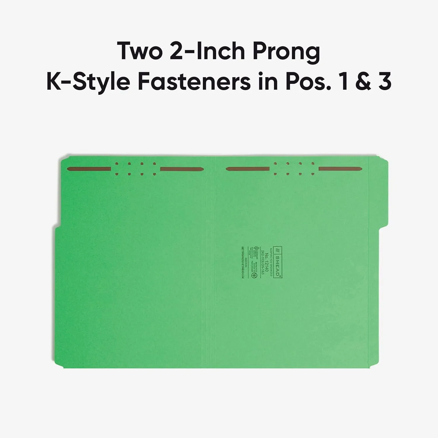 SMEAD Fastener File Folders with Reinforced 1/3-Cut Tabs