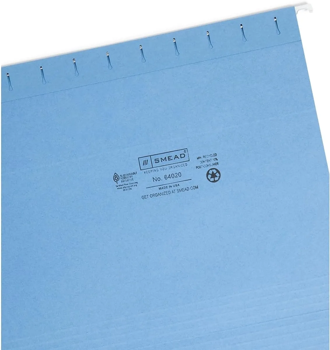 Smead Hanging File Folder with Tab, 1/3-Cut Adjustable Tab, Letter Size, Assorted Colors, 25 per Box (64020)