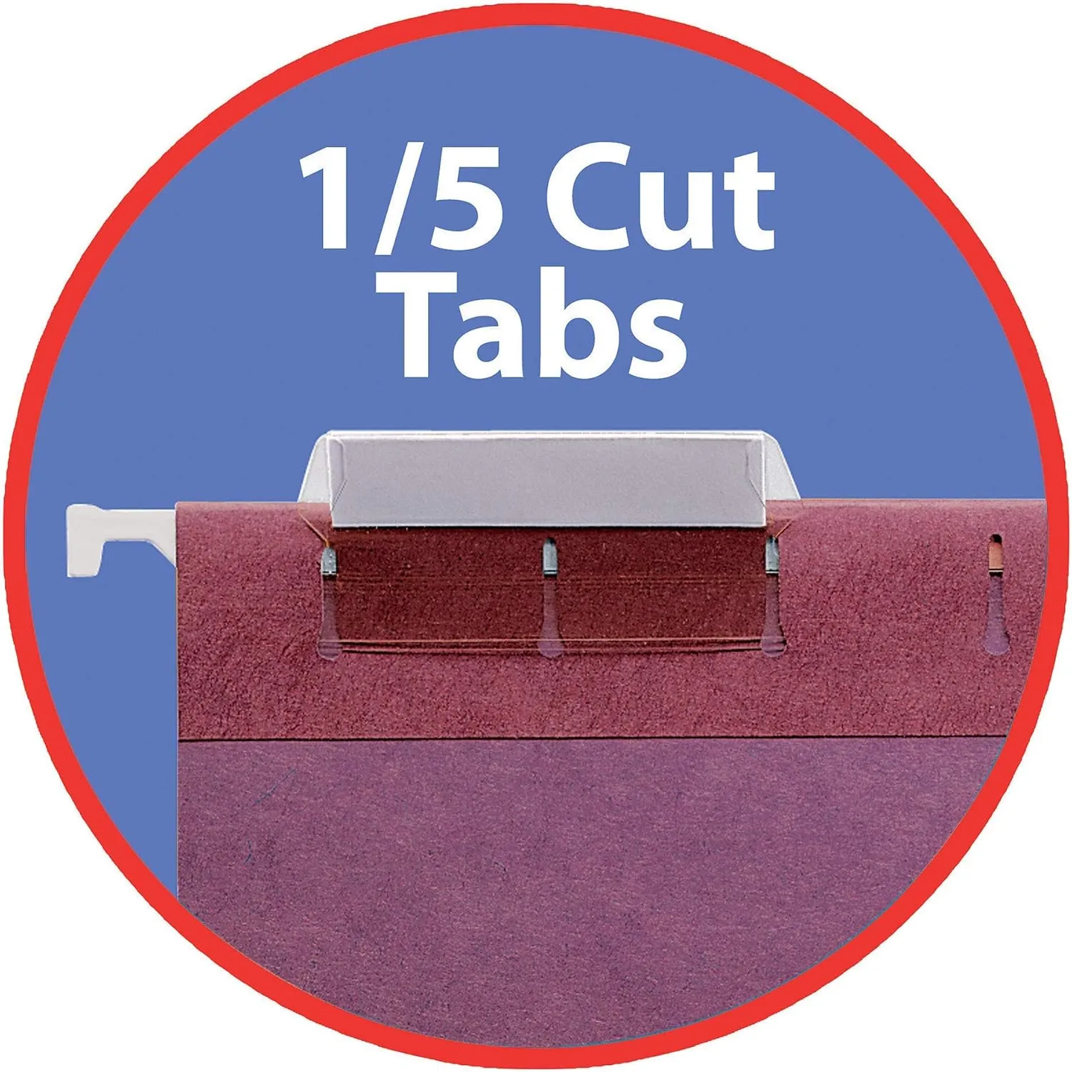 Smead Colored Hanging File Folder with Tab, 1/5-Cut Adjustable Tab, Letter Size, Assorted Jewel Tone Colors, 25 per Box (64056) 11-3/4" W x 9-1/4" H