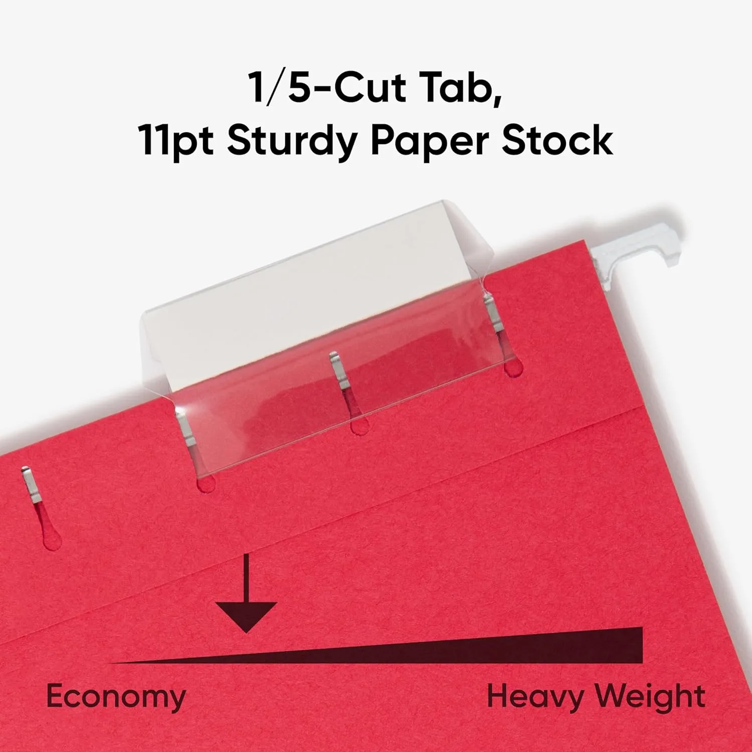 SMEAD Hanging File Folders, Letter Size, 1/5-Cut Adjustable Poly Tabs