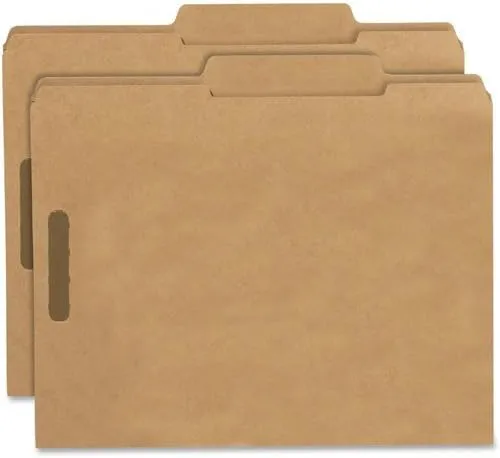 SMEAD Fastener File Folders, 2 Fasteners, Letter Size, Kraft