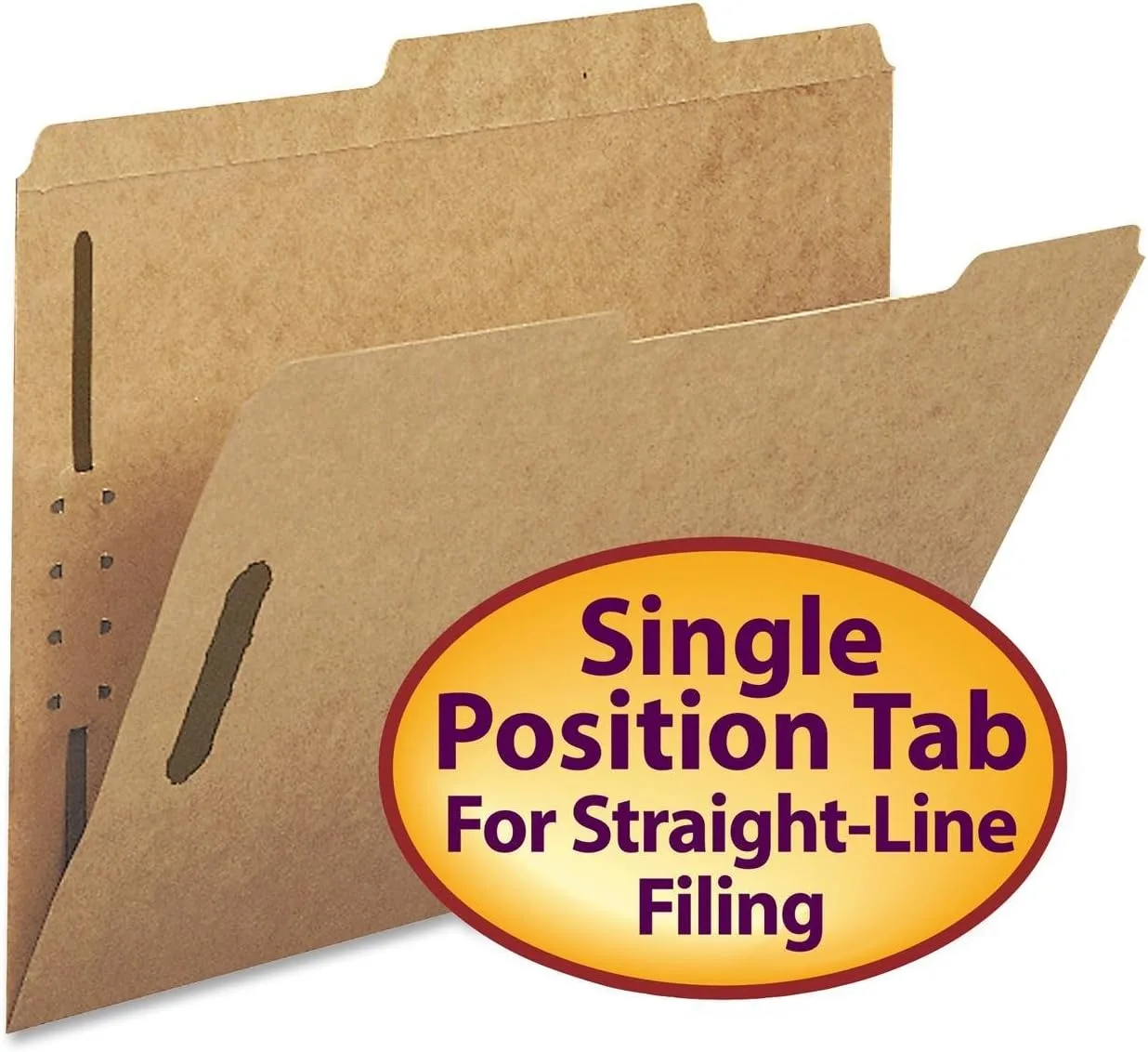 SMEAD Fastener File Folders, 2 Fasteners, Letter Size, Kraft
