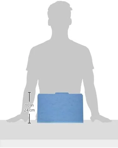 Smead PressGuard® Classification File Folder with SafeSHIELD® Fasteners, 2 Dividers, 2" Expansion, Legal Size, Blue, 10 per Box (19204)