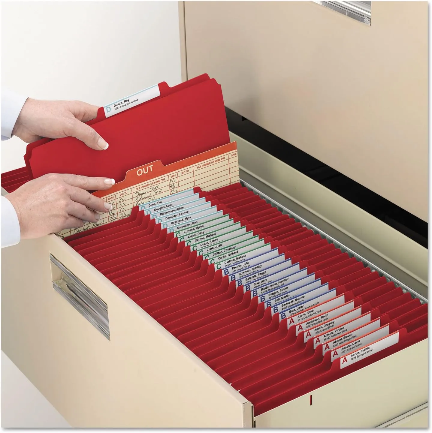 Smead 19031 Classification Folders, Legal Size, 6-Section, Bright Red, 10/Box