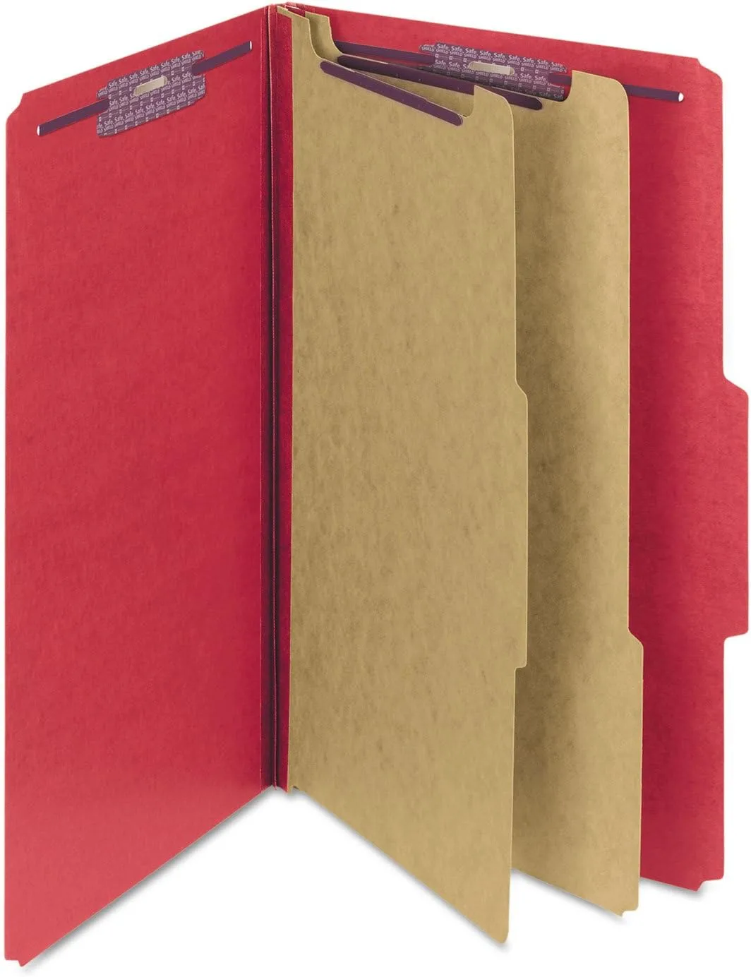 Smead 19031 Classification Folders, Legal Size, 6-Section, Bright Red, 10/Box