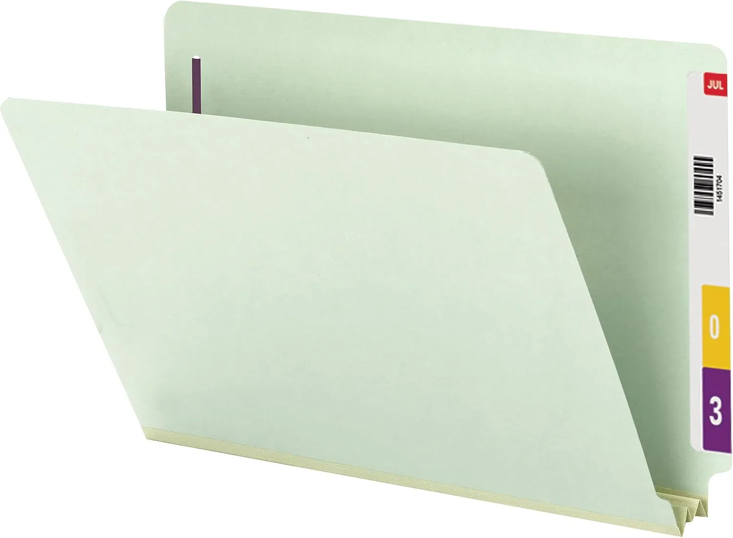 Smead End Tab Pressboard Fastener File Folder, 2" Expansion, Legal, Gray/Green, 25/Box