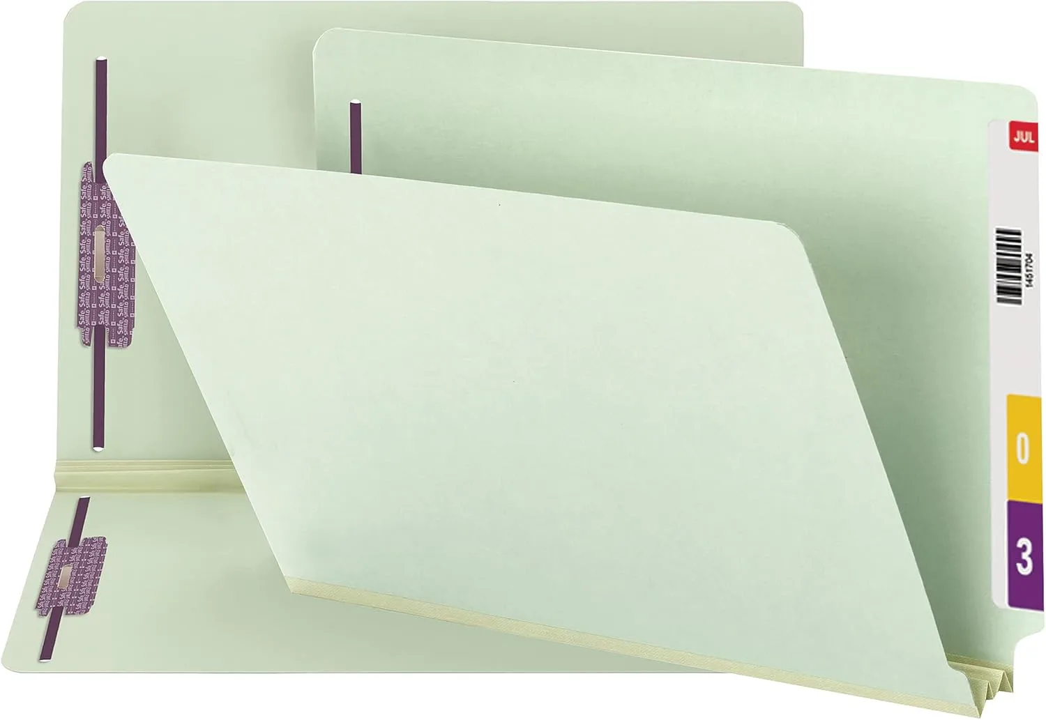 Smead End Tab Pressboard Fastener File Folder, 2" Expansion, Legal, Gray/Green, 25/Box