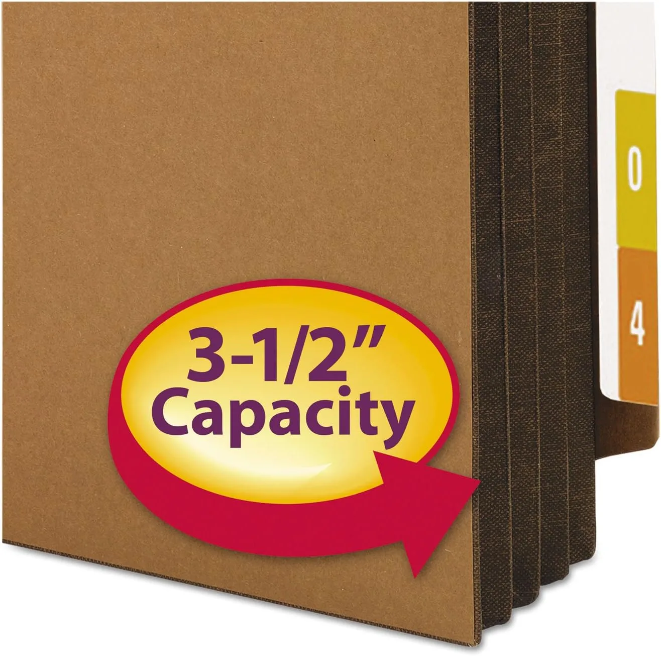 Smead Redrope End-Tab File Pockets With Gussets, Legal Size, 3 1/2in Expansion, 30% Recycled, Dark Brown, Box Of 10