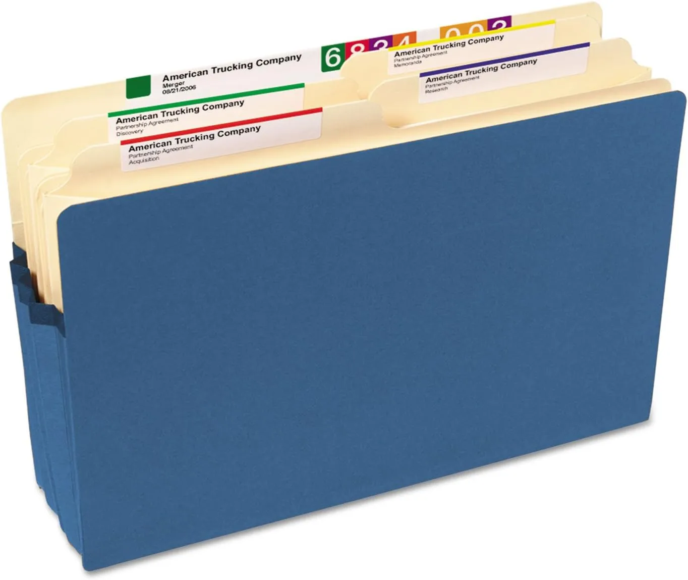 Smead Expanding Color File Pocket, Legal Size, 3.5in Expansion, Blue