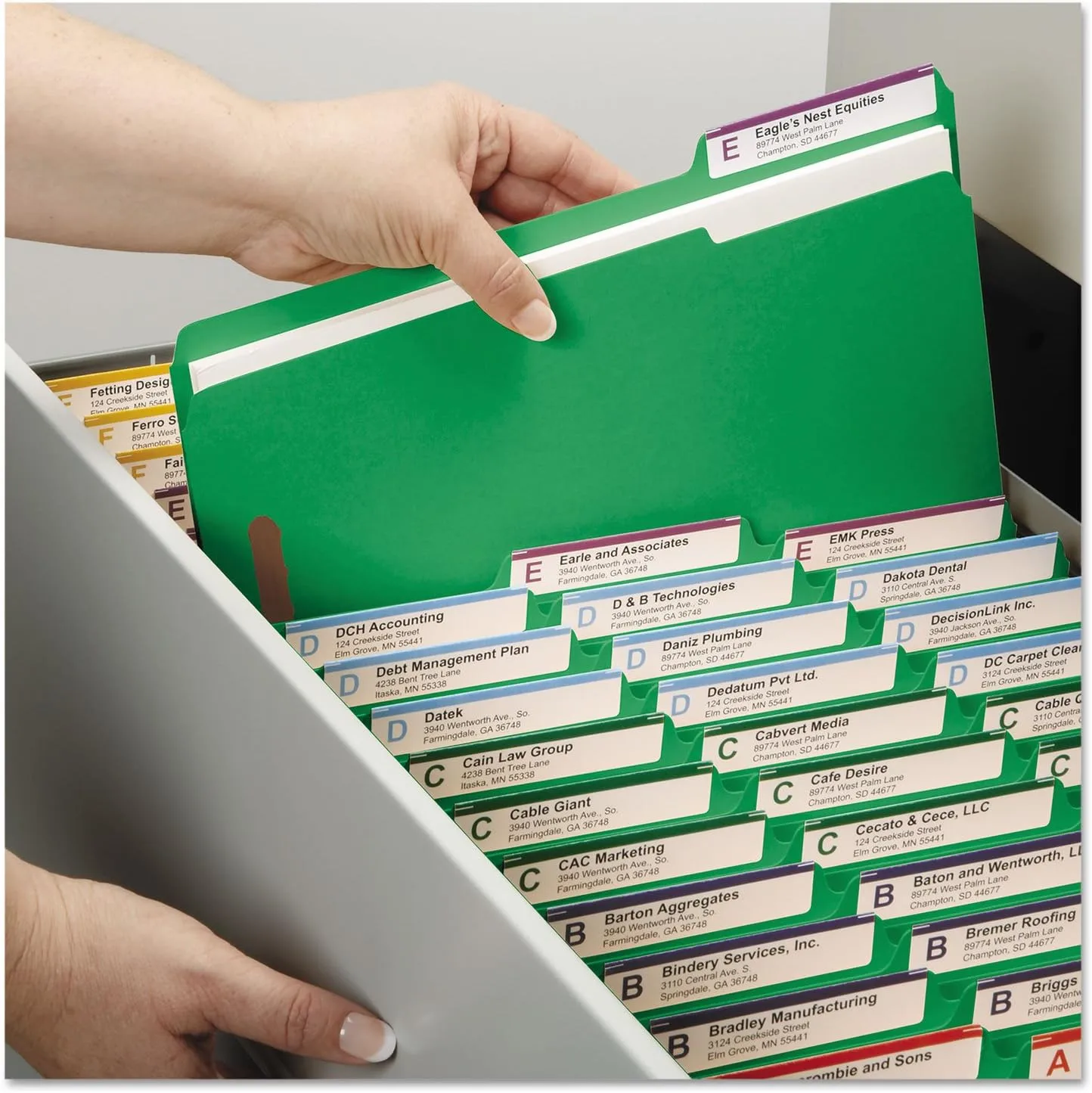 Smead Fastener File Folder, 2 Fasteners, Reinforced 1/3-Cut Tab, Legal Size, Green, 50 per Box (17140)