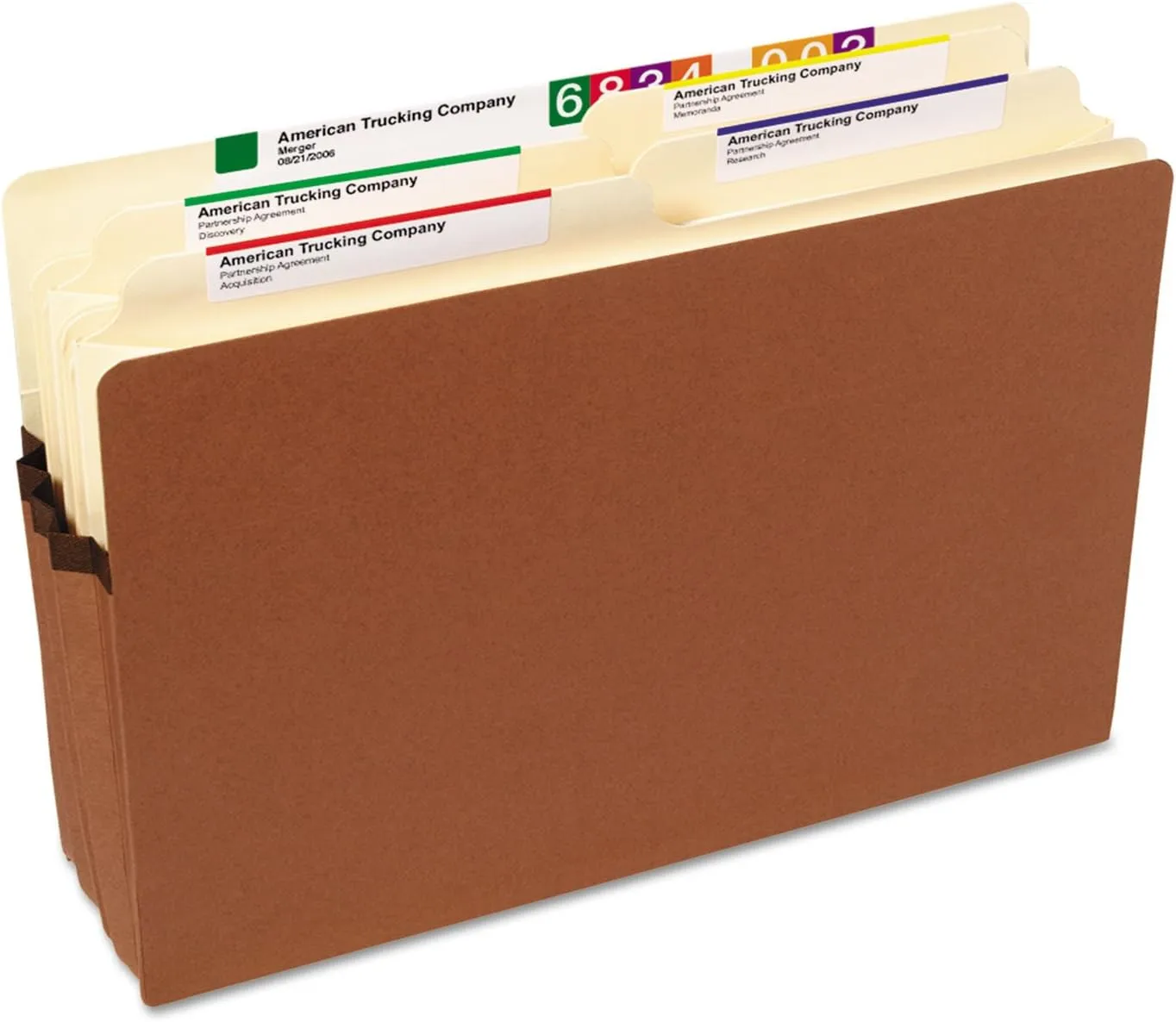 Smead File Pocket, Straight-Cut Tab, 3-1/2" Expansion, Legal Size, Redrope, 50 Per Carton (74805)